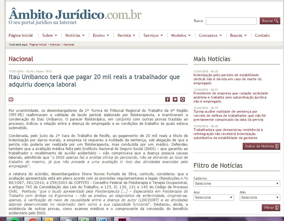 Perícia Fisioterapêutica - Perícia Judicial e Assistência Técnica No dia 31 de março, em Brasília, o COFFITO, participou de reunião no