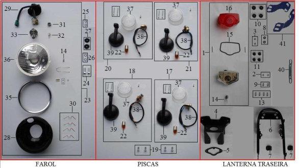 ILUMINAÇÃO 1 D03337000000SI LANTERNA TRASEIRA 2 9000516RTZBI PARAF. CAB. SEXT.