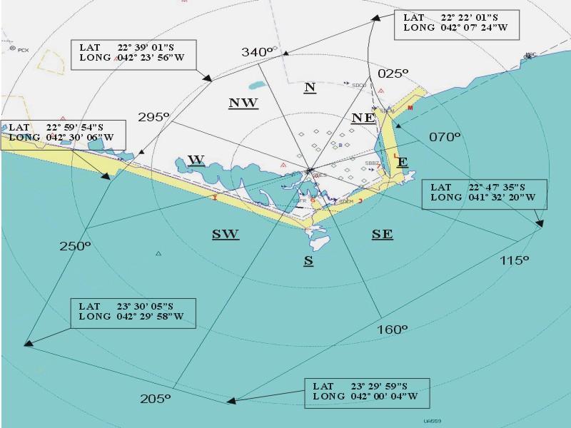 A CTR possui formato poligonal irregular com vértices nas latitudes e longitudes de acordo com a