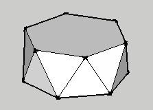 71 9) Representar um anti-prisma arquimediano com uma base ABCDEF hexagonal e contida num plano horizontal, sendo dados os vértices A(20,10,20) e B(50,0,20).