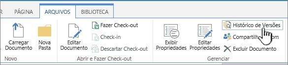 feitas alterações Para versões do SharePoint Server, clique nas reticências (...) ao lado do arquivo e clique nas reticências (.