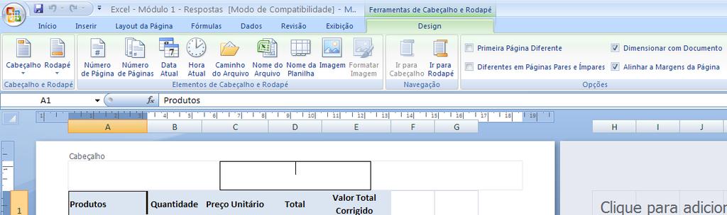 Outras configurações (Margens, Área de Impressão, Quebras de página e Plano de Fundo) podem ser definidas quando você clicar nos botões