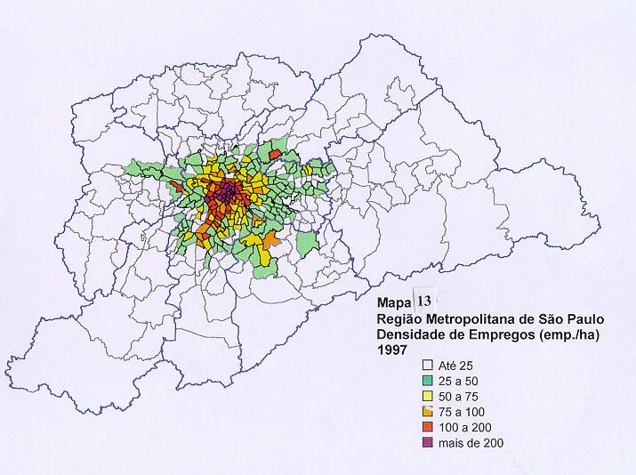 Mapas 4 e 5 Fonte: Pesquisa Origem e Destino, 1987 e 1997.