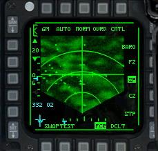 O Snowplow desacopla o radar do fixo atual, e então o radar simplesmente varre a frente da aeronave, com uma varredura em azimute de 60.