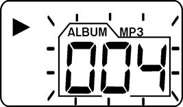 ordo com o método de gravação do MP3. a. Se o disco de MP3 for transferido sem o dividir numa pasta, o número de todas as faixas será exibido directamente no VISOR LCD.