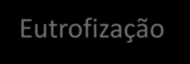 Eutrofização - evolução no processo Excesso de nutrientes Aumento da biomassa vegetal Diminuição do processo de aeração superficial Condições
