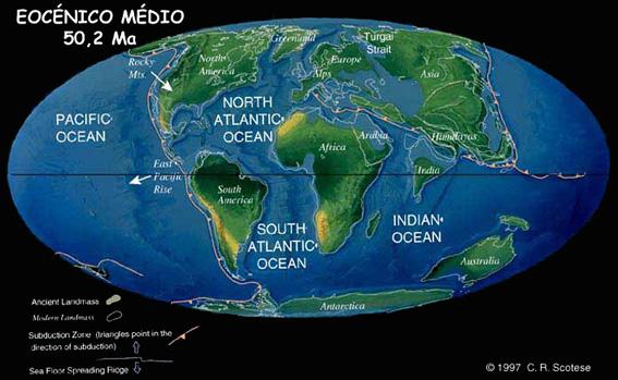 PROCESSOS GEOLÓGICOS RECONSTITUIÇÕES PALEOGEOGRÁFICAS DA TERRA Fonte: