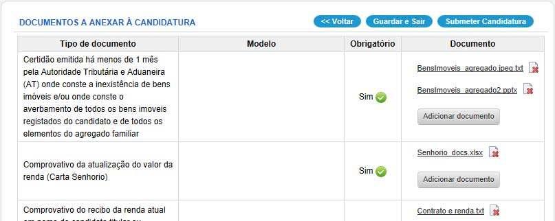 5º Passo- Submeter a candidatura Se todos os documentos já estão anexados, o candidato clica no