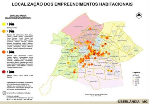95 Figura 37 Localização dos empreendimentos habitacionais em Uberlândia/MG Figura 38 Localização dos