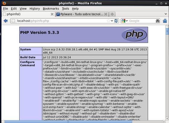 Para que o MySQL tenha suporte para PHP, basta que executar o seguinte comando para instalar o pacote php-mysql -y: yum install php-mysql y Em seguida mandamos novamente