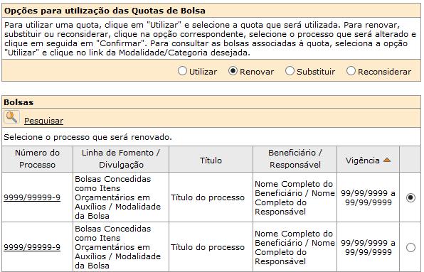 Será aberto um popup para inclusão dos dados da renovação (duração e data de início),