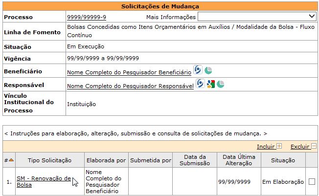 4) Será apresentada a tela para a elaboração da SM de