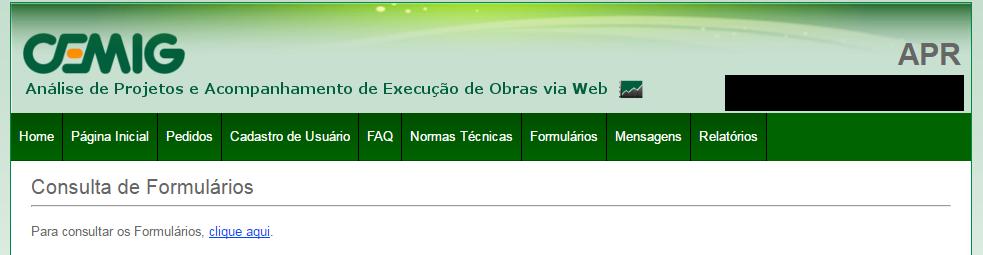 7.5 Aba Formulários Figura 36 Tela seleção de Normas Técnicas Link com acesso direto aos