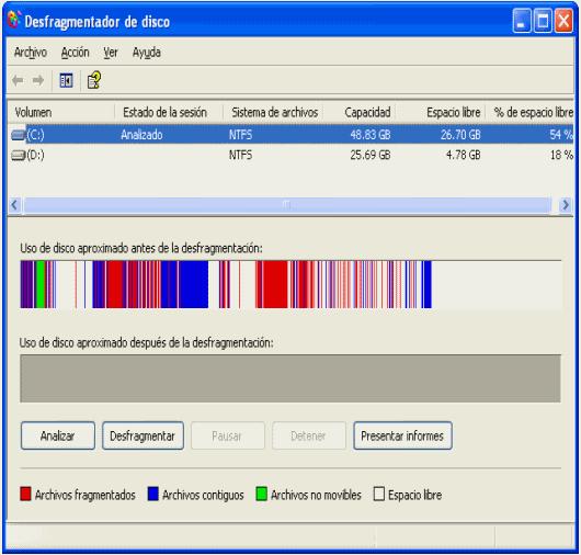 Desfragmentador Um outro aplicativo que vem no Windows que eventualmente é usado para reorganizar os informações no HD e otimizar o funcionamento do computador é o Desfragmentador de disco rígido.