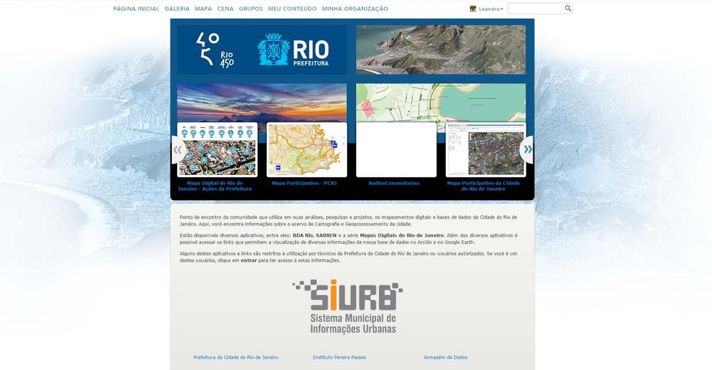 Work platform: ArcGIS Online RIO DE JANEIRO CITY HALL Pereira Passos