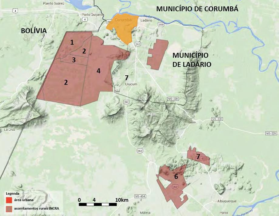 Figura 4 Regiões de mobilização na área rural Fonte: INCRA, 2015; IBGE, 2010. Elaboração: Risco arquitetura urbana 2015.