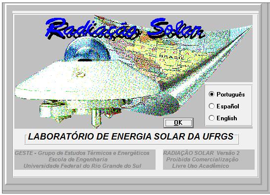 73 Figura 49 Tela incial do programa Radiasol Fonte: UFRGS, 2012 A Figura 50 apresenta os valores de irradiação diária média no plano horizontal,