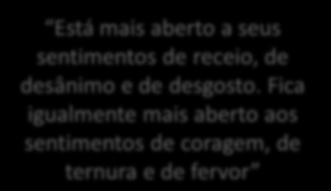 ABERTURA À EXPERIÊNCIA VIVER NO PRESENTE Está mais aberto a seus sentimentos de receio, de desânimo e de desgosto.