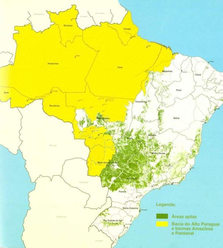 COMPETITIVIDADE DO SISTEMA PRODUTIVO E POTENCIAL DE EXPANSÃO Zoneamento Agroecológico da cana no Brasil Governo Federal: regulamentações que... 1.