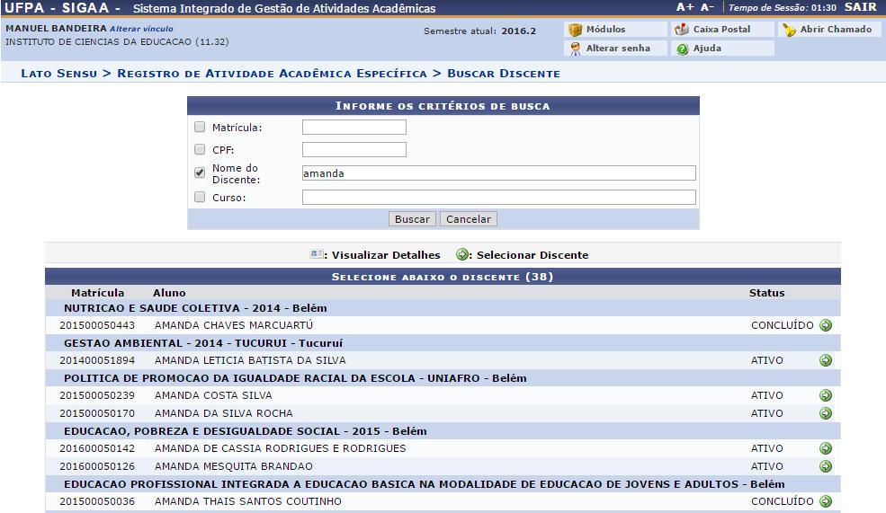 Um resumo da atividade será exibido, insira os dados de