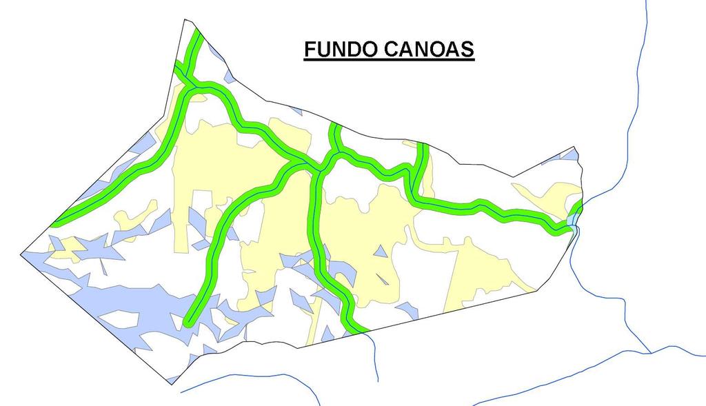 15 Mapa Temático 01 Ocupação Territorial do Bairro Fundo Canoas A população de saturação não está definida no Plano Diretor e foi obtida de forma determinística, de forma simplificada, considerando