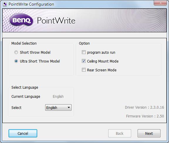 2 1 3 1. PointWrite Language: O idioma predefinido é o mesmo que o idioma do seu sistema operativo. Se desejar alterar o idioma, clique em e será apresentada a lista de idiomas.