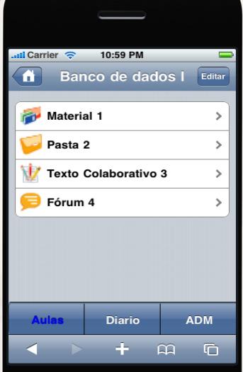 Trabalhos Correlatos iava Aplicação web para disponibilizar recursos do AVA no dispositivo móvel iphone