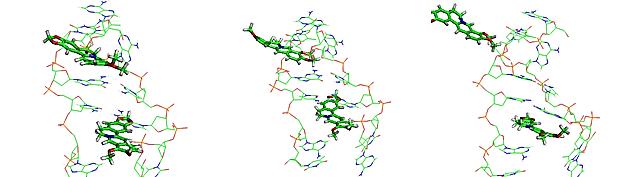 anião [BF4 - ], apresentando valores mais baixos para a energia das interações de Coulomb, e VdW, entre a Berberine e o ADN, que o seu homólogo com o anião [PF6 - ].