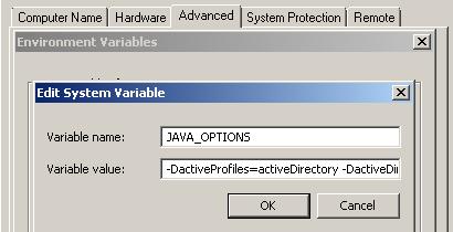 Exemplo de arquivo context.xml configurado para Active Directory utilizando dois domínios: WEBLOGIC 1.