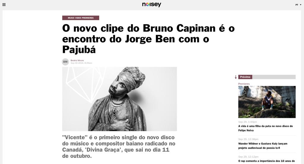 BRUNO CAPINAN DIVINA GRAÇA (JOIA MODERNA; P- VINE RECORDS) PRESS