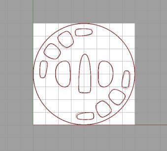 Após desenhar as curvas da base da tsuba, as transformaremos em uma superfície. Para isso usaremos os comandos Patch e Trim.