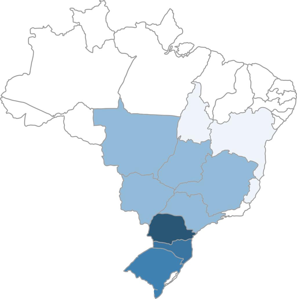 Os principais estados exportadores de carne de frango congelada, fresca ou refrigerada brasileira em 2016: (Fonte: MDIC/SECEX) 2016 Principais UF Paraná Santa Catarina Rio Grande do Sul São Paulo US$
