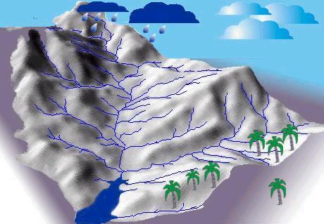 Definição BACIA HIDROGRÁFICA É a área definida topograficamente, drenada por um curso d água ou um