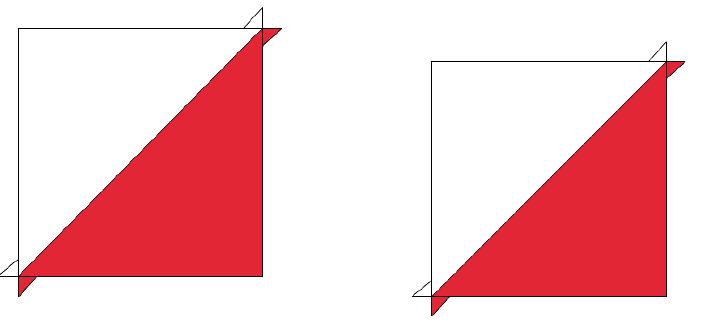 Una o quadrado branco ao quadrado colorido direito com direito.
