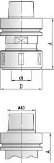 Porta-pinças de precisão Portapinzas de precision S D A d1 A435 HSK63F 50 70 6-20 /ER32 A435.060.170.60 63 76 6-25 /ER40 A435.063.176.60 60 76 6-25 /462E A435.060.176.60 Homag, IMA HSK63F 60 115 6-25 /462E A435.