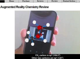 Figura 4. Aplicação de realidade aumentada para representar moléculas. Na segunda aplicação (disponível em: www.learnar.