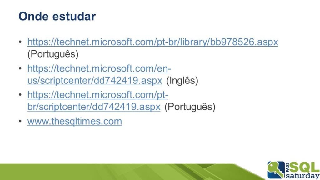 https://technet.microsoft.com/pt-br/library/bb978526.aspx (Português) https://technet.microsoft.com/en-us/scriptcenter/dd742419.