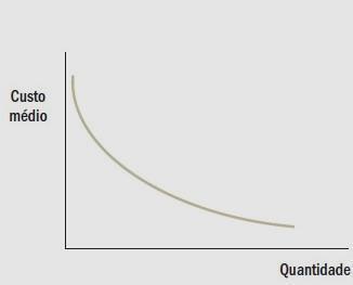 organizarem de maneira a alcançar a sua máxima utilização, resultando na redução do custo operacional quando trabalhado em grandes escalas, isto é, o custo médio diminui, à medida que a produção