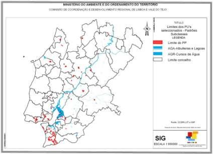 Figura 8 - Planos de Pormenor publicados entre 2001 e 2010 Tendo presente o objecto da reflexão - principais transformações do uso do solo nas áreas adjacentes aos planos de água -, foi definido um