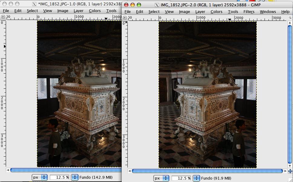 Figura 20 - A mesma imagem com a perspectiva corrigida. 24. Flip Tool permite inverter a imagem no seu simétrico, que pode ser horizontal ou vertical.