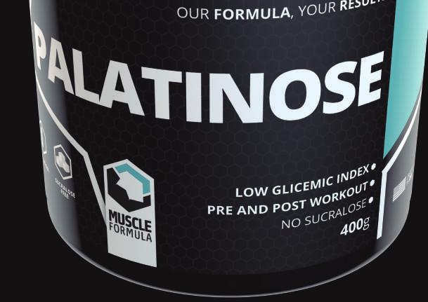 PALATINOSE 400g Também conhecida como Isomaltulose, é um adoçante natural retirado da beterraba. A Palatinose Muscle formula possui um índice glicêmico muito pequeno, chegando a 32.