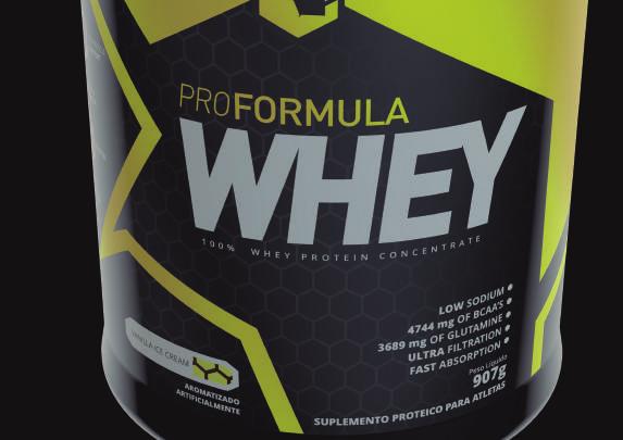 PRO FORMULA 907g e 2,270kg O Pro Formula é um produto proteico do soro do leite (WPC 80% - WHEY PROTEIN CONCEN- TRADO).