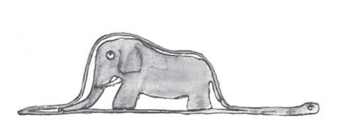 detalhadas. Meu desenho número 2 era assim: [Início da descrição da imagem] Uma cobra está na horizontal apoiada ao chão.