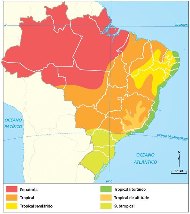 OS CLIMAS DA TERRA E DO BRASIL Brasil Clima Equatorial: faz calor durante o ano todo e chove bastante. Semiárido: faz calor durante o ano todo e quase não chove.