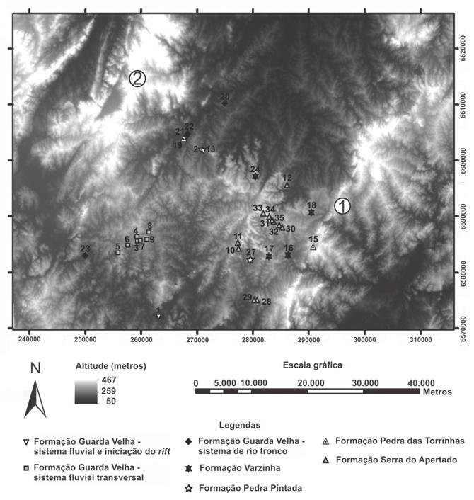 Análise de proveniência do Grupo Guaritas - RS Varzinha, Pedra Pintada, Pedra das Torrinhas e Serra do Apertado (sensu Almeida, 2005; Almeida et al., 2009).