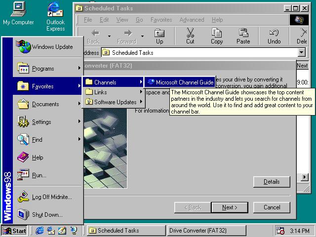 EVOLUÇÃO? O Win 98 era um pouco lento e instável.