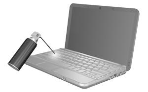 5 Limpeza do TouchPad e do teclado Oleosidade e sujeira no TouchPad podem fazer com que o cursor fique saltando na tela.