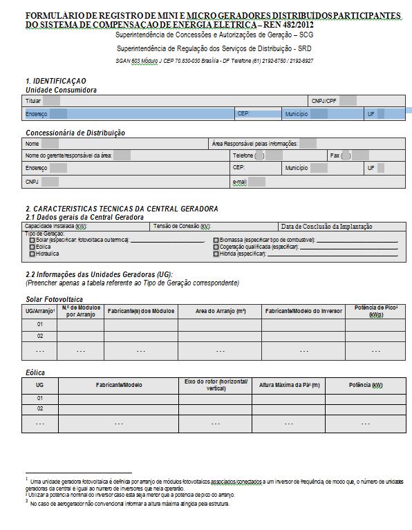 Página 25 de 26 ANEXO V FORMULÁRIO DE REGISTRO DE MINI E MICRO GERANDORES