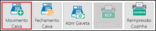 Movimento Caixa: Ao clicar no menu indicado, é possível realizar a movimentação do caixa fazendo lançamentos de Entrada e Saída no terminal atual.