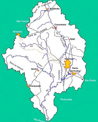 52 rio é deteriorada pela ocorrência de monoculturas e atividades de exploração mineral de argila e calcário na região.